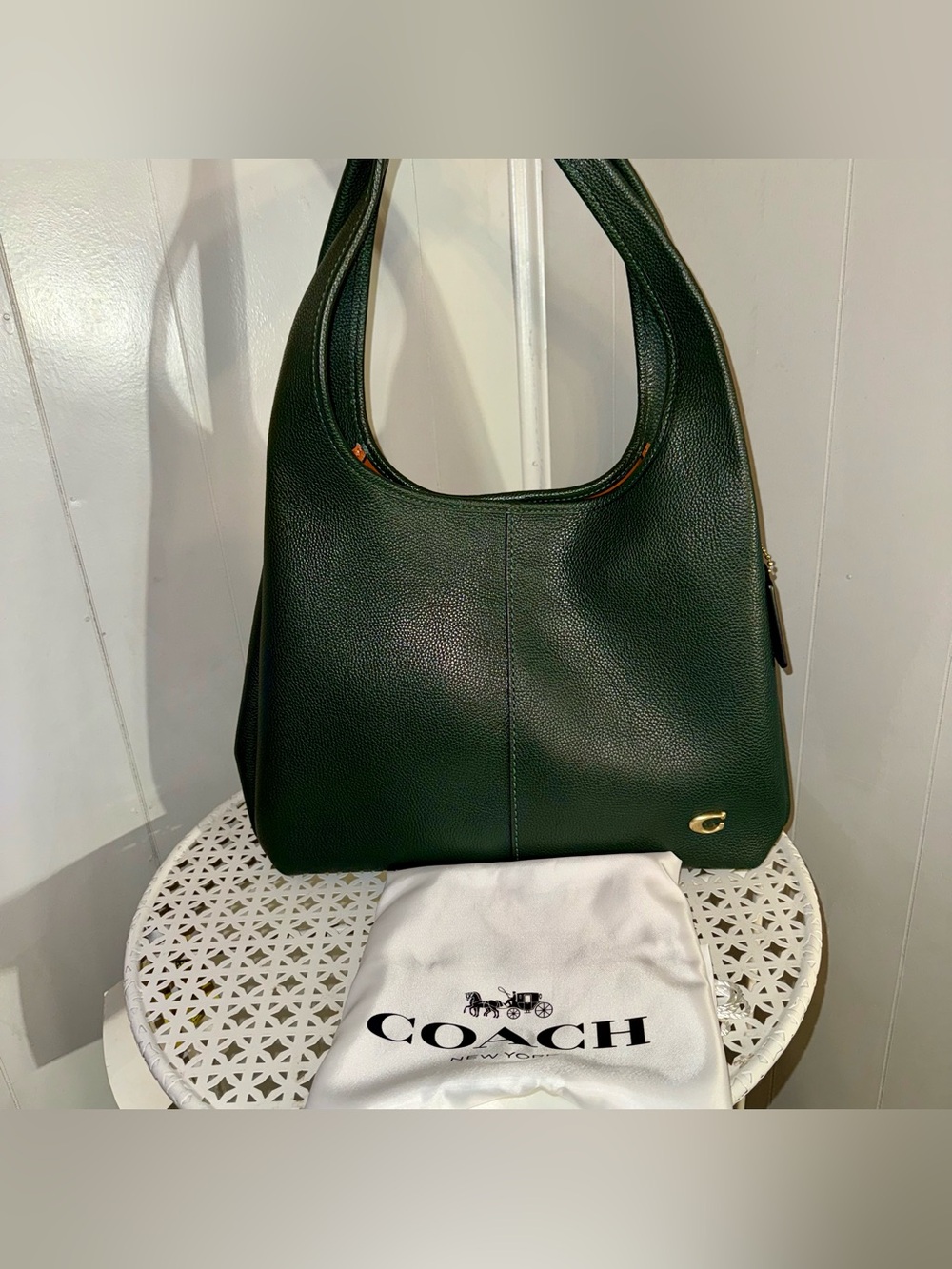 Coach Leather Lana 25 Amazon Dark Green Shoulder Bag Purse